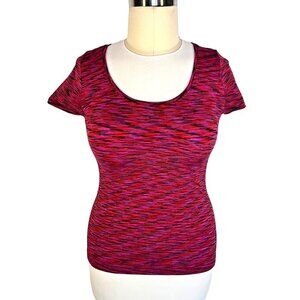 Serenity Tee Women's L Short Sleeve Performance Stretch Ribbed Sides Space Dye